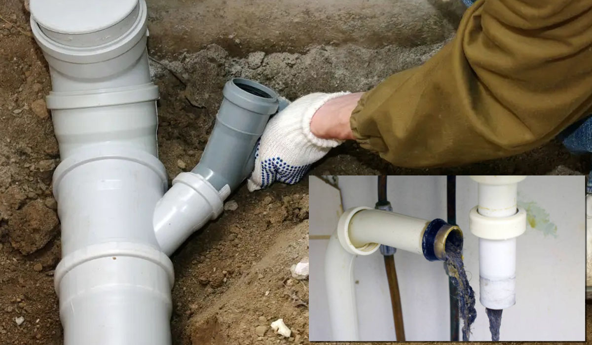 a skilled plumber repairing a sewer pipe